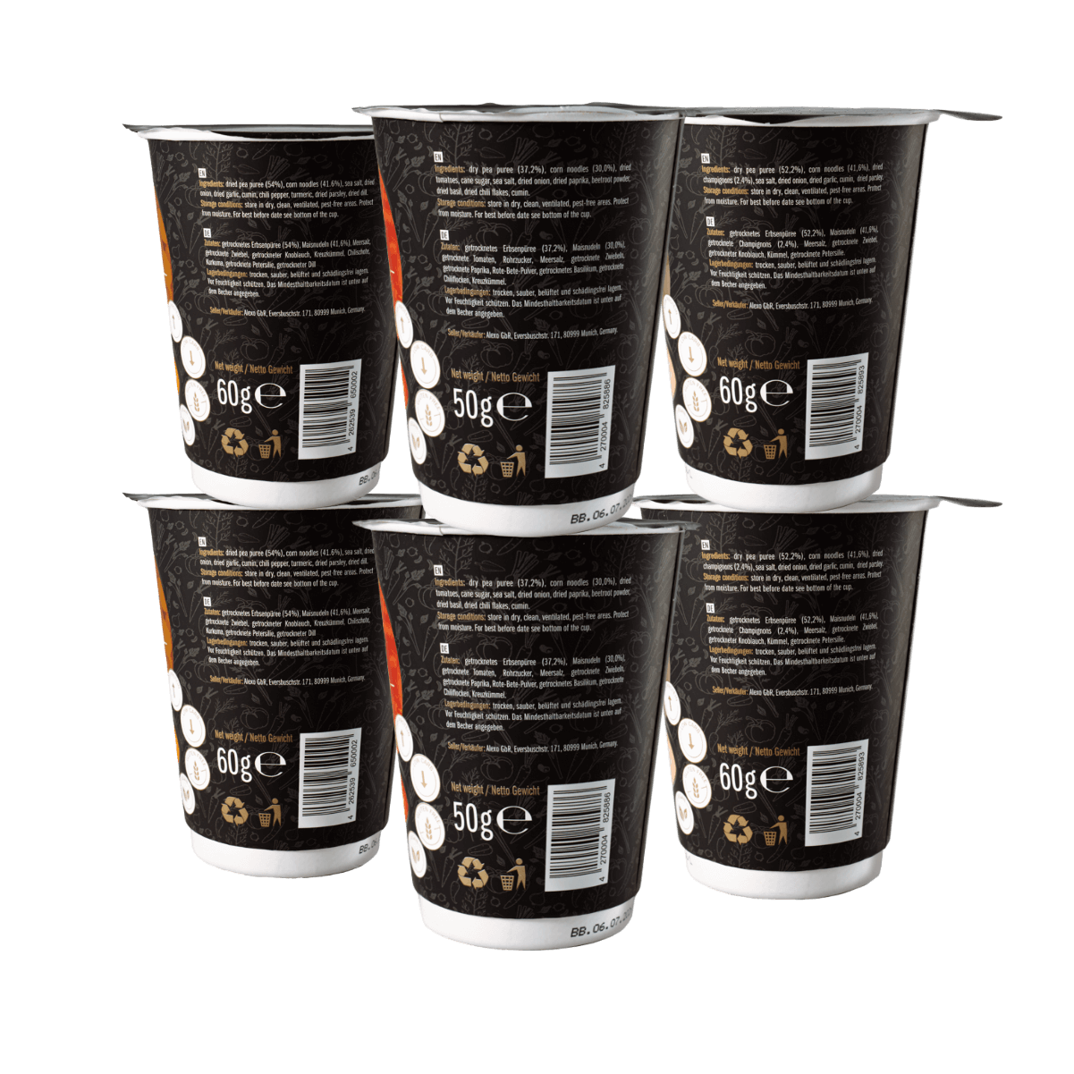 Alexo Food Cremesuppe mit Nudeln 6er Probierset
