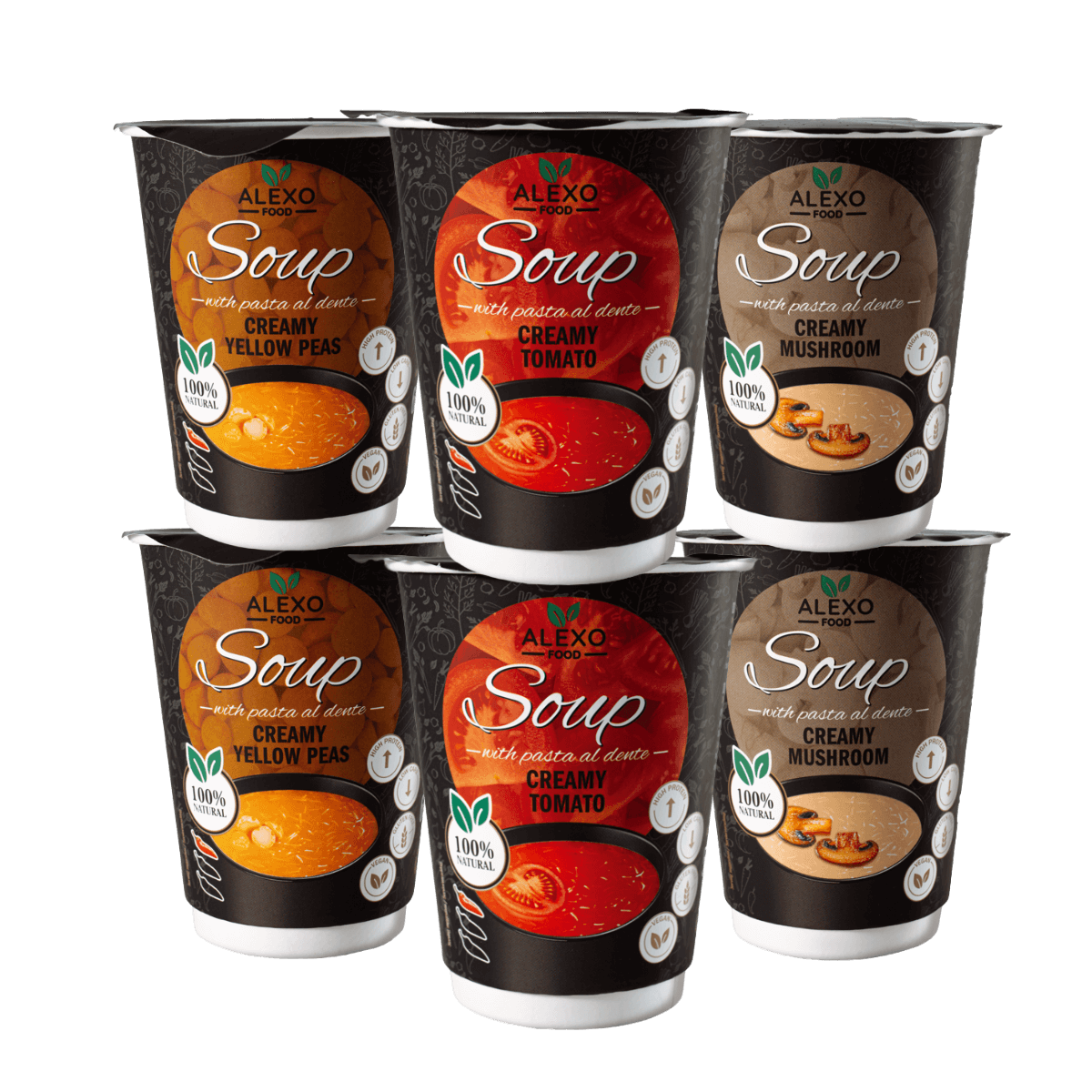 Alexo Food Cremesuppe mit Nudeln 6er Probierset
