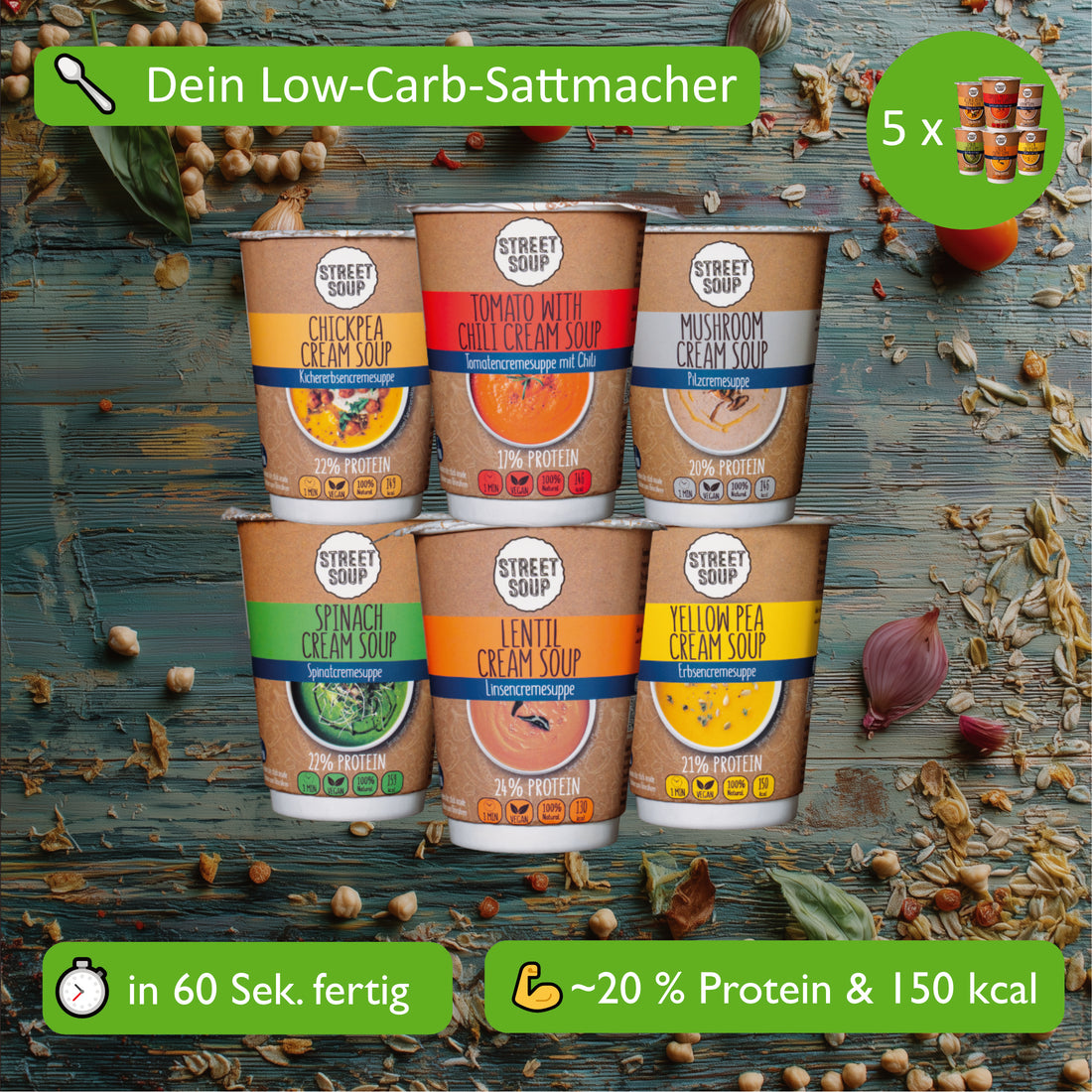 Suppendiät 6 Tage: 30 Suppen + 20 Desserts