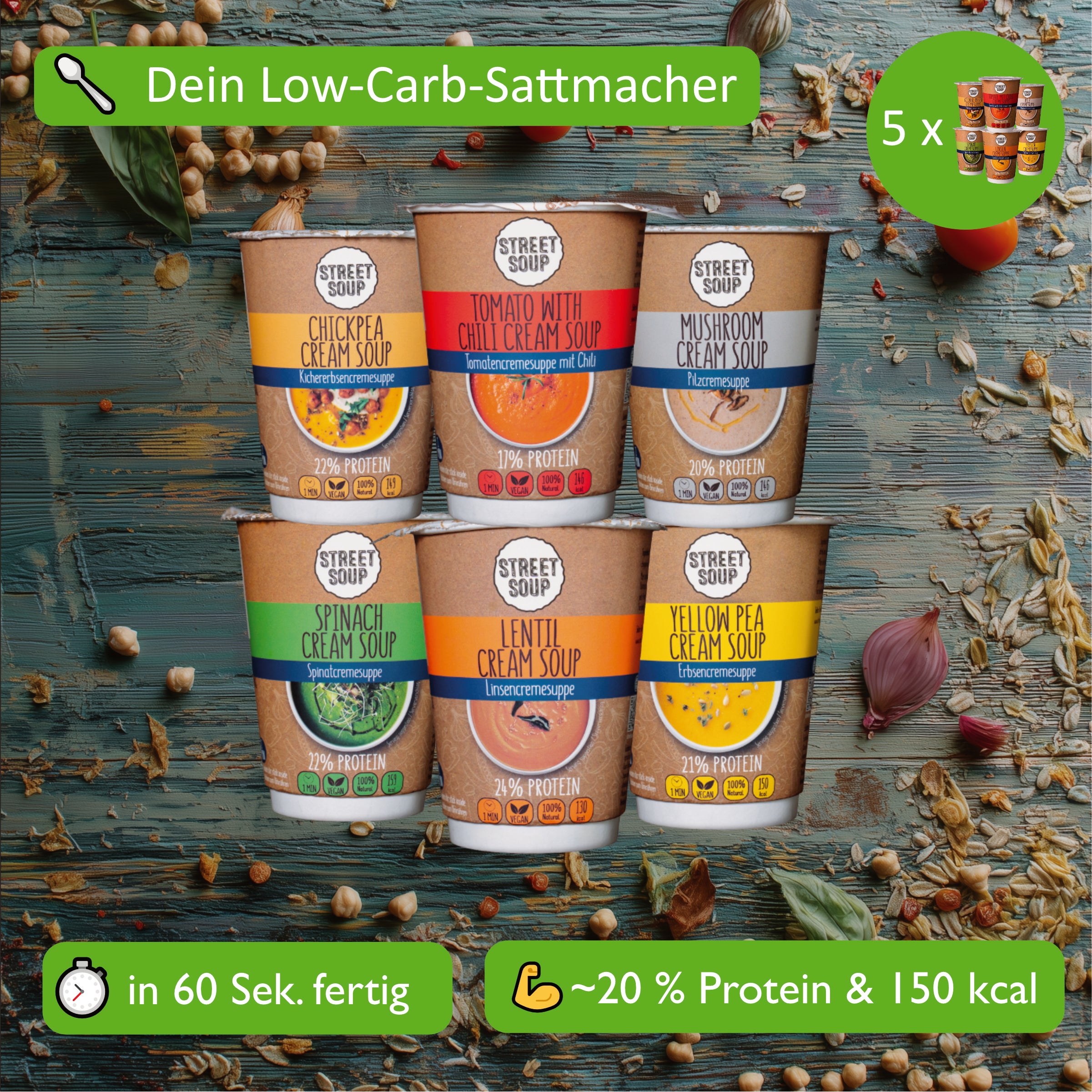 Suppendiät 6 Tage: 30 Suppen + 20 Desserts