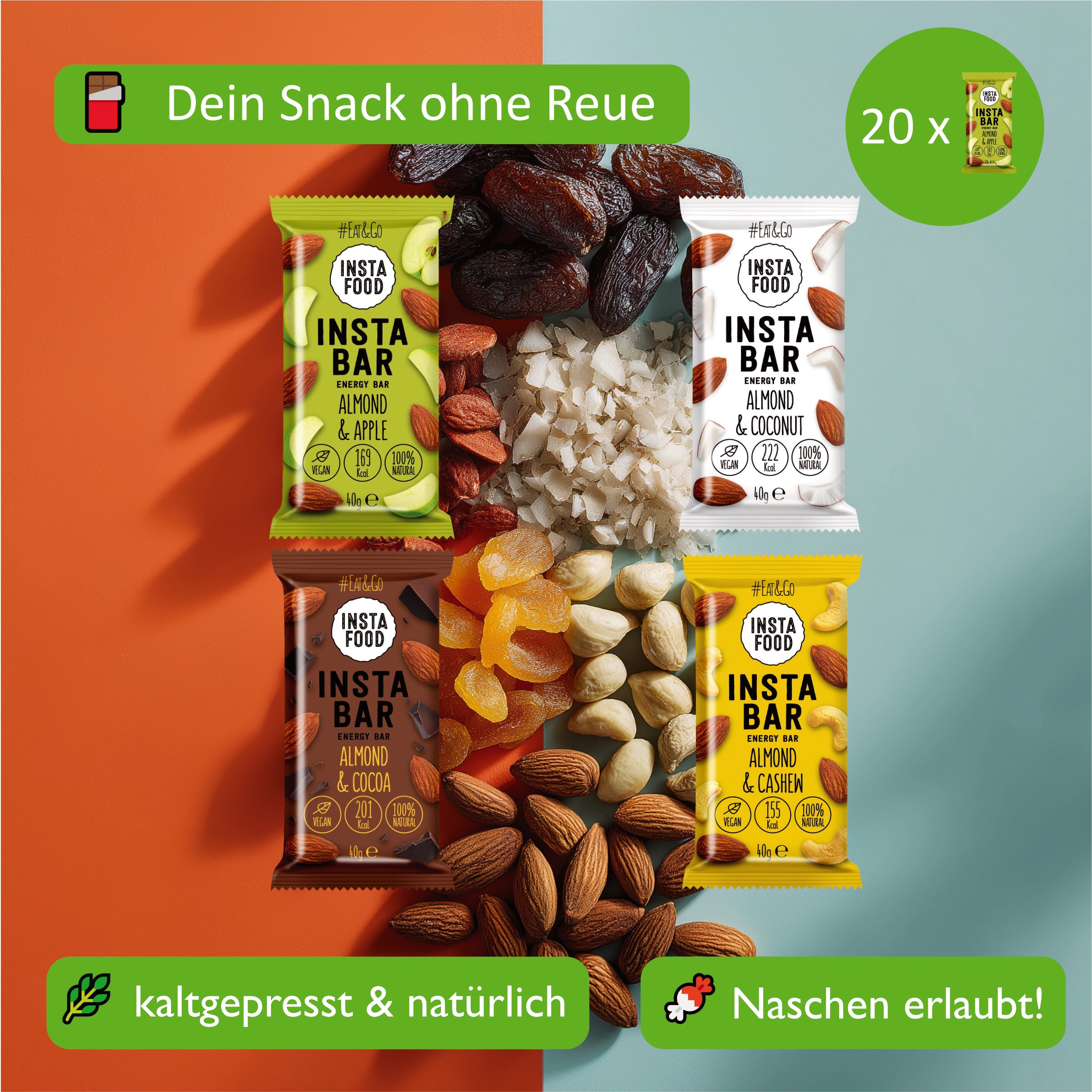 Snackbox für Partys: 10x Chips + 20x Fruchtriegel + 12x Knusperbrot